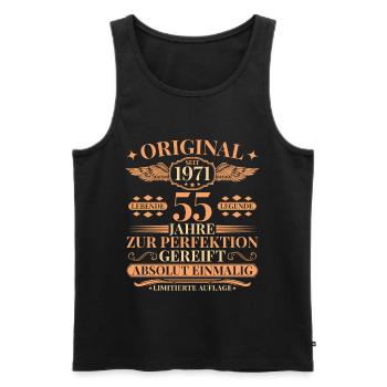 55. Geburtstag Lebende Legende seit 1971 - Männer Premium Bio Tank Top - Schwarz - Vorne - Michal (187cm)