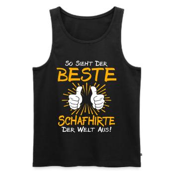 Schafhirte Geschenkidee - Männer Premium Bio Tank Top - Schwarz - Vorne - AI Model Male 178 light (178cm)