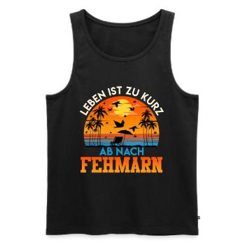 Mer Baltique LA VIE EST TROP COURTE POUR FEHMARN Drôle - Débardeur bio Premium Homme - noir - Devant - Michal (187cm)