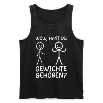 Stick Figure DID YOU LIFT WEIGHTS Funny - Men's Premium Organic Tank Top - black - Front - Michal (187cm)