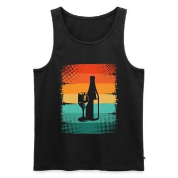 Wein - Männer Premium Bio Tank Top - Schwarz - Vorne - Michal (187cm)