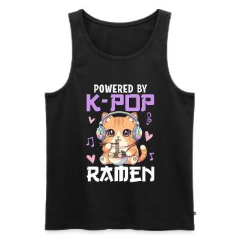 Powered By K-Pop Ramen - Men's Premium Organic Tank Top - black - Front - AI Model Male 178 light (178cm)