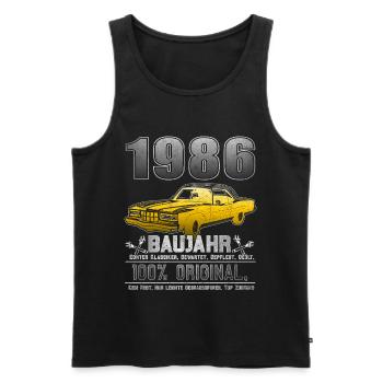 1986 - Year 1986 - Year 1986 - Men's Premium Organic Tank Top - black - Front - AI Model Male 178 light (178cm)