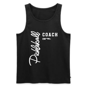 Pickleball Coach Classic Court für Ausbilder - Männer Premium Bio Tank Top - Schwarz - Vorne - AI Model Male 178 light (178cm)