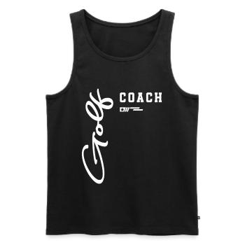 Golf Coach Classic Course Design for Instructors - Men's Premium Organic Tank Top - black - Front - Michal (187cm)
