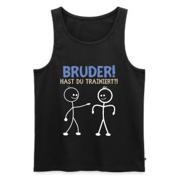 Stick Figure DID YOU TRAIN FUNNY - Men's Premium Organic Tank Top - black - Front - Michal (187cm)