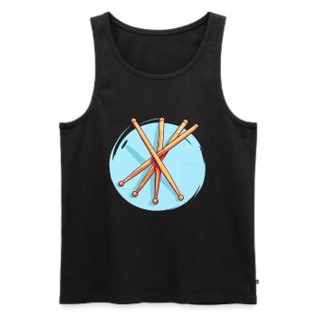 Drumsticks Zeichnung - Männer Premium Bio Tank Top - Schwarz - Vorne - AI Model Male 178 light (178cm)