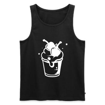 Eisbecher Zeichnung - Men's Premium Organic Tank Top - black - Front - AI Model Male 178 light (178cm)