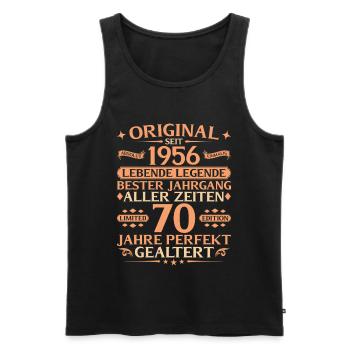 70th Birthday Absolutely Unique 1956 Vintage - Men's Premium Organic Tank Top - black - Front - Michal (187cm)