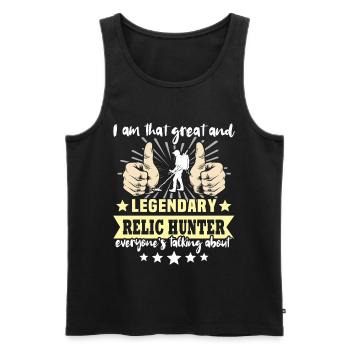 Relic Seeker Metal Detector - Men's Premium Organic Tank Top - black - Front - AI Model Male 178 light (178cm)