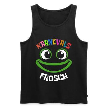 Karnevals Frosch | buntes Faschings Kostüm - Männer Premium Bio Tank Top - Schwarz - Vorne - AI Model Male 178 light (178cm)