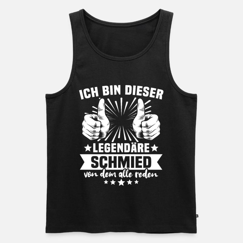 Schmied Legende - Männer Premium Bio Tank Top - Schwarz