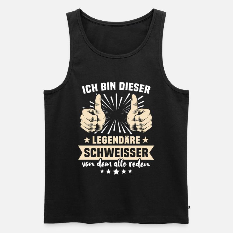 Schweisser Sprüche - Männer Premium Bio Tank Top - Schwarz