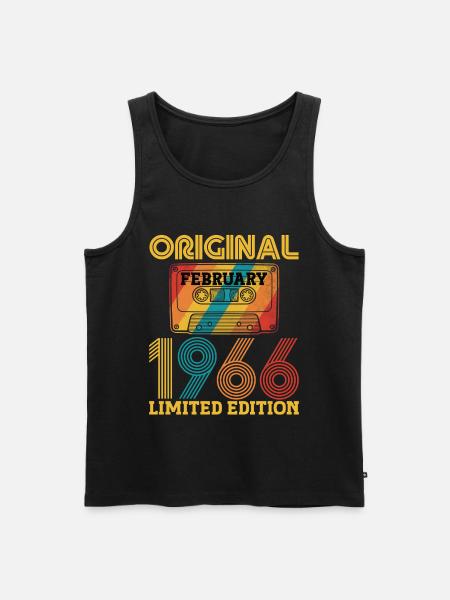 60-årsdag 60 år februari 1966 Vintage T-shirt - Ekologisk premium tanktopp herr - svart