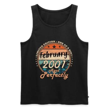 Vintage February 2001 Retro February 2001 Gift - Men's Premium Organic Tank Top - black - Front - Michal (187cm)