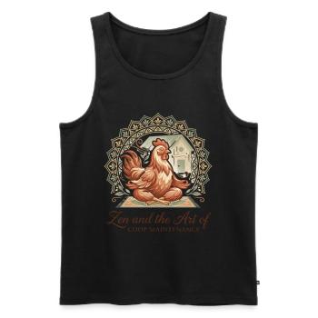 Zen And The Art Of Coop Maintenance Huhn - Männer Premium Bio Tank Top - Schwarz - Vorne - AI Model Male 178 light (178cm)