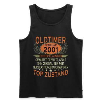 Februar 2001 Jubiläum Februar 2001 Februar - Männer Premium Bio Tank Top - Schwarz - Vorne - Michal (187cm)