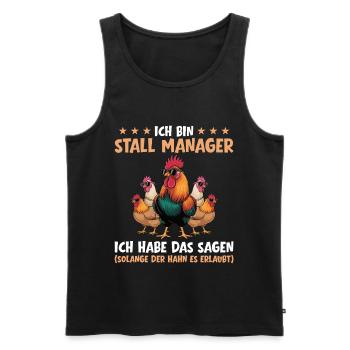 Barn Manager - Funny Chicken Saying for Men - Men's Premium Organic Tank Top - black - Front - Michal (187cm)