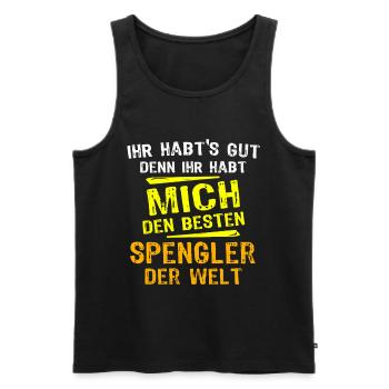 Spengler Geschenk - Männer Premium Bio Tank Top - Schwarz - Vorne - AI Model Male 178 light (178cm)