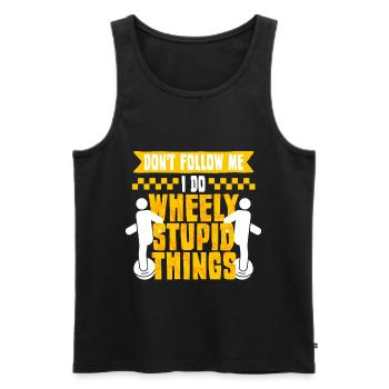 Monowheel Monocyclist Wheely Stupid Things - Männer Premium Bio Tank Top - Schwarz - Vorne - Michal (187cm)