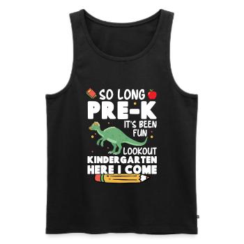  Dinosaur Kindergarten Costume with - Men's Premium Organic Tank Top - black - Front - AI Model Male 178 light (178cm)