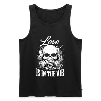 Love is in the Air – Grunge Gas Mask Design - Men's Premium Organic Tank Top - black - Front - Michal (187cm)