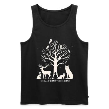 Socially Distant Since Birth Introvertiert Natur - Männer Premium Bio Tank Top - Schwarz - Vorne - AI Model Male 178 light (178cm)