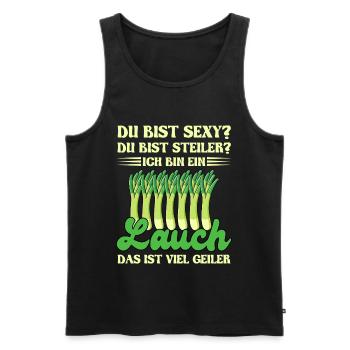 Gewichtheber DU BIST SEXY DU BIST STEILER Lustiges - Männer Premium Bio Tank Top - Schwarz - Vorne - AI Model Male 178 light (178cm)