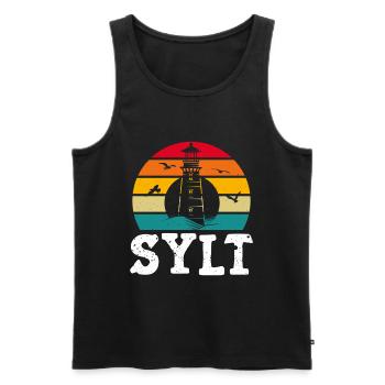 North Sea Holiday SYLT NORTH SEA ISLAND Fun - Men's Premium Organic Tank Top - black - Front - AI Model Male 178 light (178cm)