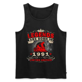 35. Geburtstag Geschenk Motorradfahrer 1991 - Männer Premium Bio Tank Top - Schwarz - Vorne - Michal (187cm)
