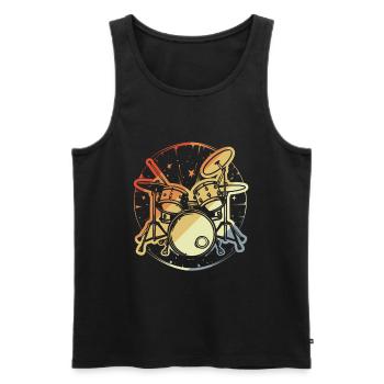 Drumset Vintage Look - Men's Premium Organic Tank Top - black - Front - Michal (187cm)