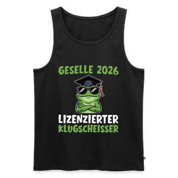 Geselle 2026 Frosch Bestandene Ausbildung Geschenk - Männer Premium Bio Tank Top - Schwarz - Vorne - Michal (187cm)