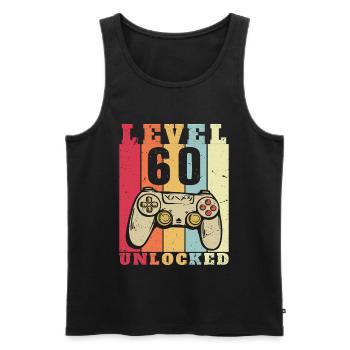 Level 60 Complete 60 Year Anniversary - Men's Premium Organic Tank Top - black - Front - AI Model Male 178 light (178cm)