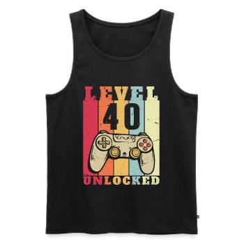 Level 40 Geburtstag Vollständige 40 Jahre - Männer Premium Bio Tank Top - Schwarz - Vorne - AI Model Male 178 light (178cm)