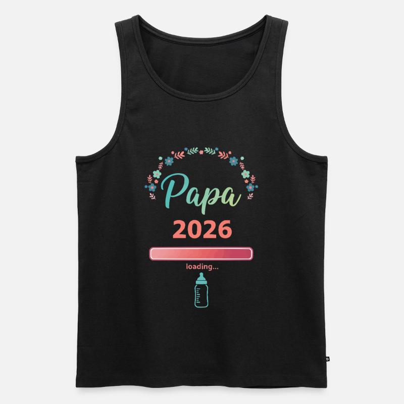 Papa 2026 Loading – Werdender Vater - Männer Premium Bio Tank Top - Schwarz