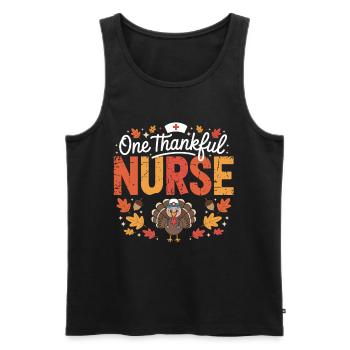 Grateful caregiver turkey - Men's Premium Organic Tank Top - black - Front - AI Model Male 178 light (178cm)