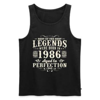 1986 Vintage Retro Geburtstagsgeschenk - Männer Premium Bio Tank Top - Schwarz - Vorne - Michal (187cm)