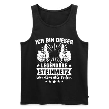 Stonemason legend - Men's Premium Organic Tank Top - black - Front - AI Model Male 178 light (178cm)