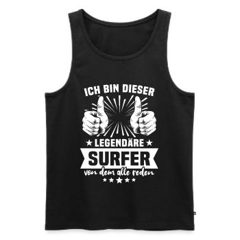 Légende du surfeur - Débardeur bio Premium Homme - noir - Devant - Michal (187cm)