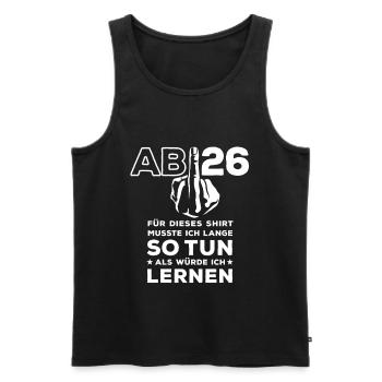 Abitur 2026 - J’ai dû étudier longtemps - Débardeur bio Premium Homme - noir - Devant - AI Model Male 178 light (178cm)