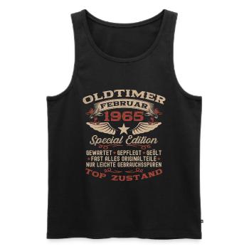 61st Birthday Oldtimer February Vintage 1965 - Men's Premium Organic Tank Top - black - Front - Michal (187cm)