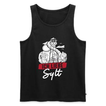 Nordsee Urlaub ICH LIEBE SYLT Lustiges - Männer Premium Bio Tank Top - Schwarz - Vorne - AI Model Male 178 light (178cm)