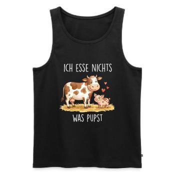 Ich_esse_nixIch don't eat anything that farts - Men's Premium Organic Tank Top - black - Front - AI Model Male 178 light (178cm)