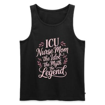 Infirmière en soins intensifs Maman L’idole Le mythe Infirmière diplômée - Débardeur bio Premium Homme - noir - Devant - Michal (187cm)