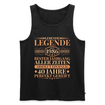 Année de construction Né en 1986 40e anniversaire unique - Débardeur bio Premium Homme - noir - Devant - Michal (187cm)