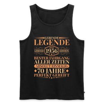 Année de construction Né en 1956 70e anniversaire unique - Débardeur bio Premium Homme - noir - Devant - Michal (187cm)