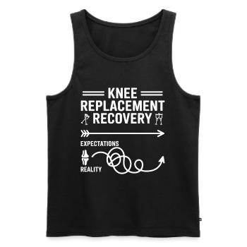 Knee Replacement Rehab Way: Expectations vs Reality - Men's Premium Organic Tank Top - black - Front - AI Model Male 178 light (178cm)