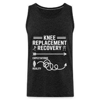 Knee Replacement Rehab Way: Expectations vs Reality - Men's Premium Organic Tank Top - charcoal grey - Front - Alexander (188cm)