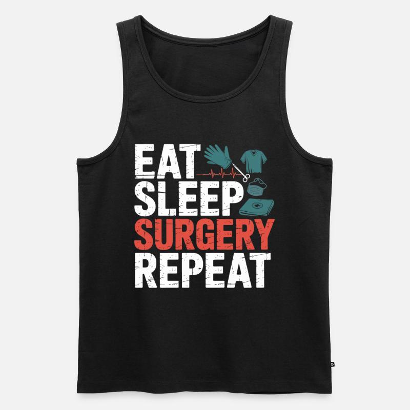 Eat Sleep Surgery Repeat - Männer Premium Bio Tank Top - Schwarz