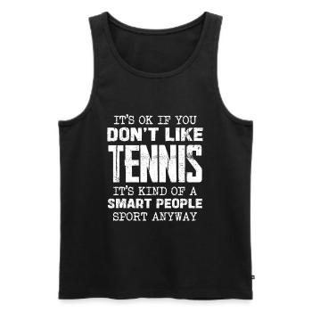 Tennis saying: Smart sports statement - Men's Premium Organic Tank Top - black - Front - AI Model Male 178 light (178cm)